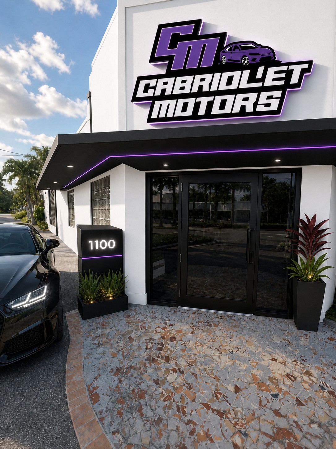 Concept rendering of the Cabriolet Motors dealership exterior